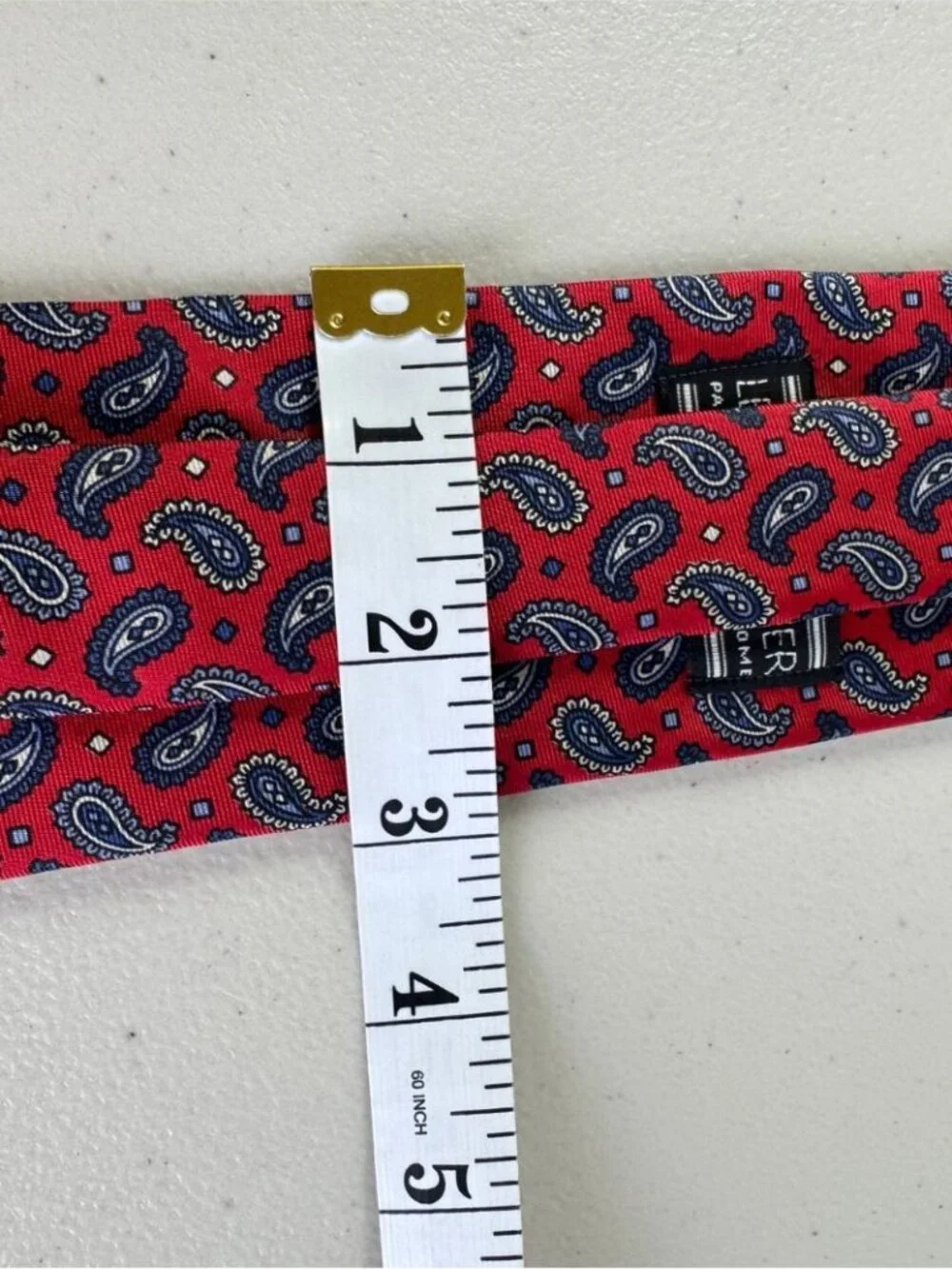 Leo Chevalier Red Paisley Silk Tie Classic Business Wedding Designer Necktie